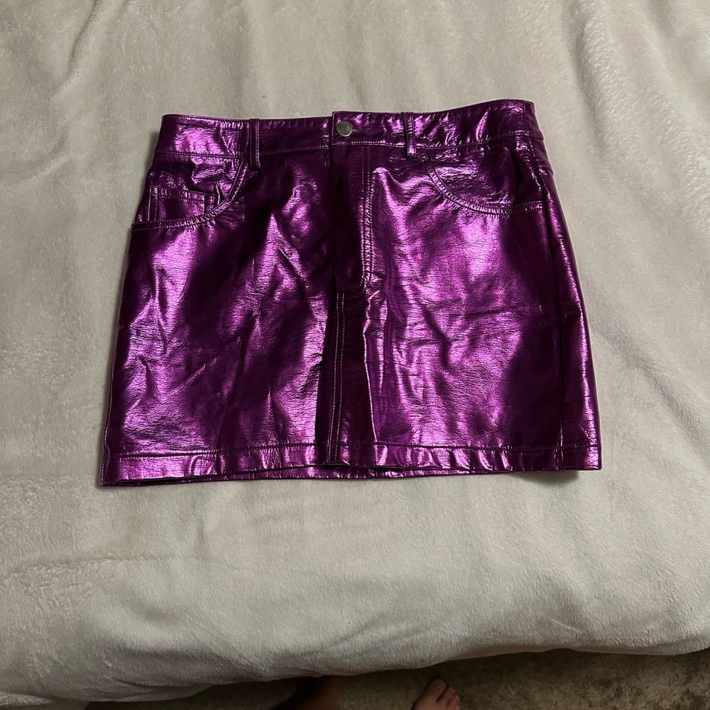 Metallic Purple Mini Skirt